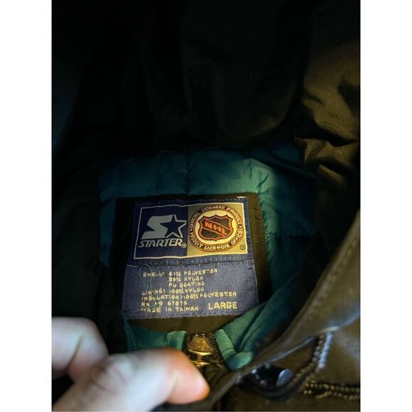SJ Sharks Size Large Starter Jacket Zip Up Vintage San Jose NHL - Picture 8 of 9